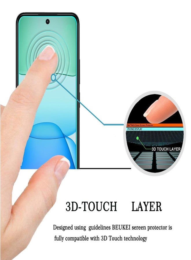 beukei (3 Pack) Designed for Xiaomi Redmi 13 5G / Redmi 13 / Redmi 13 4G LTE Screen Protector Tempered Glass,9H Hardness - Image 2