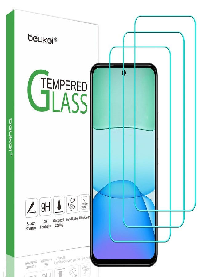 beukei (3 Pack) Designed for Xiaomi Redmi 13 5G / Redmi 13 / Redmi 13 4G LTE Screen Protector Tempered Glass,9H Hardness - Image 1