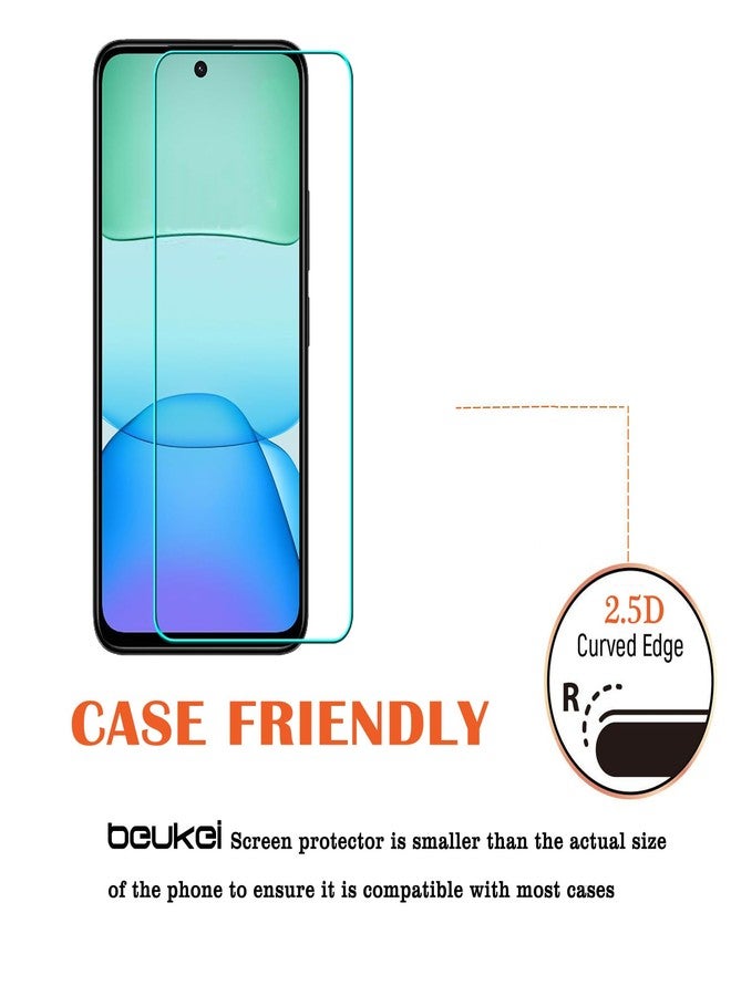 beukei (3 Pack) Designed for Xiaomi Redmi 13 5G / Redmi 13 / Redmi 13 4G LTE Screen Protector Tempered Glass,9H Hardness - Image 4