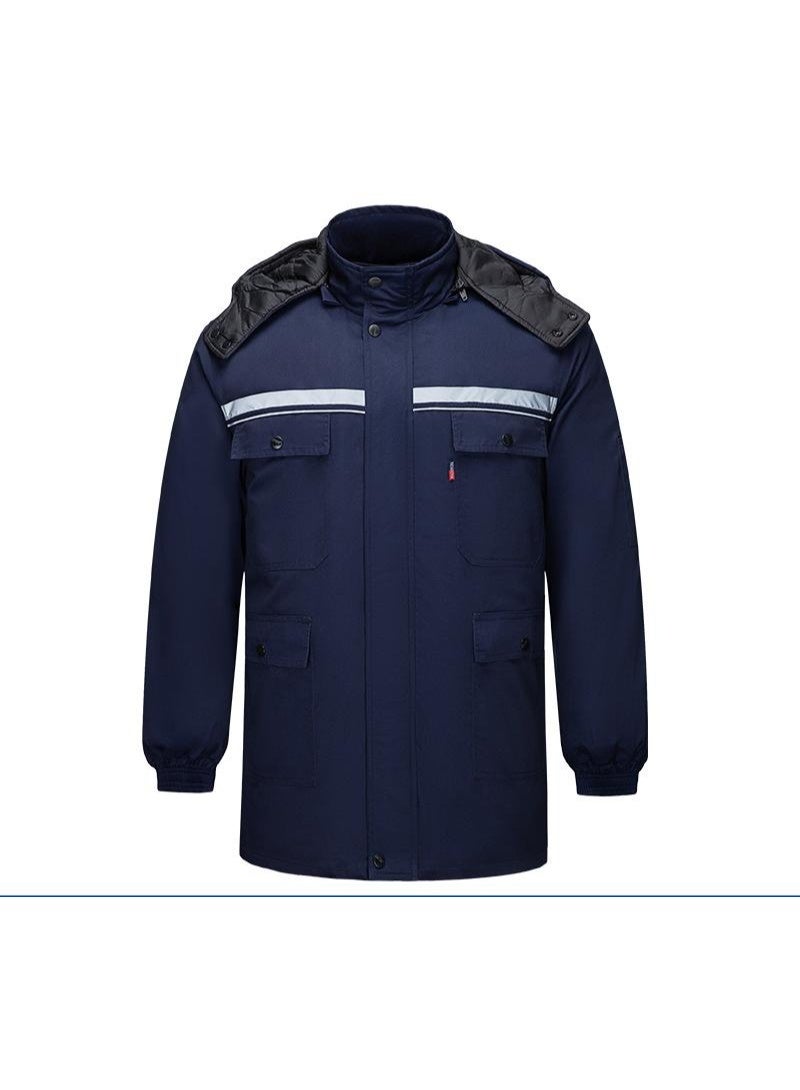 NIBEMINENT Detachable Winter Work Jumpsuit Thickened Thermal Layer for Freezer Storage Reflective Safety Wear for Outdoor Labor Jacket - Image 1