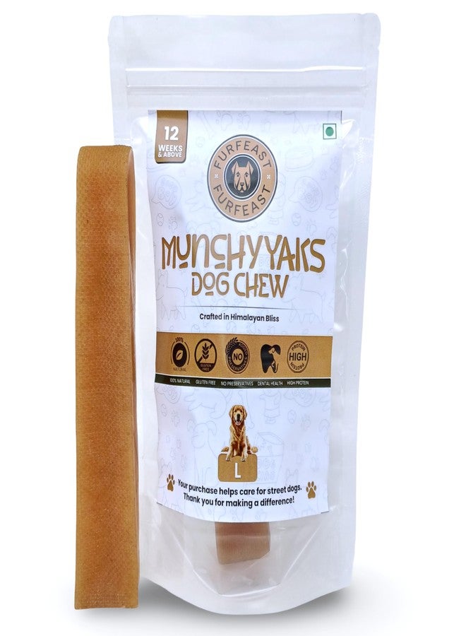 Furfeast MunchyYaks Dog Chew Large Bar 120g 100% Natural Vegetarian Preservative Free Himalayan Yak Chew High Protein Dental Stick Churpi Dog Treat for Dog 1pc - Image 1