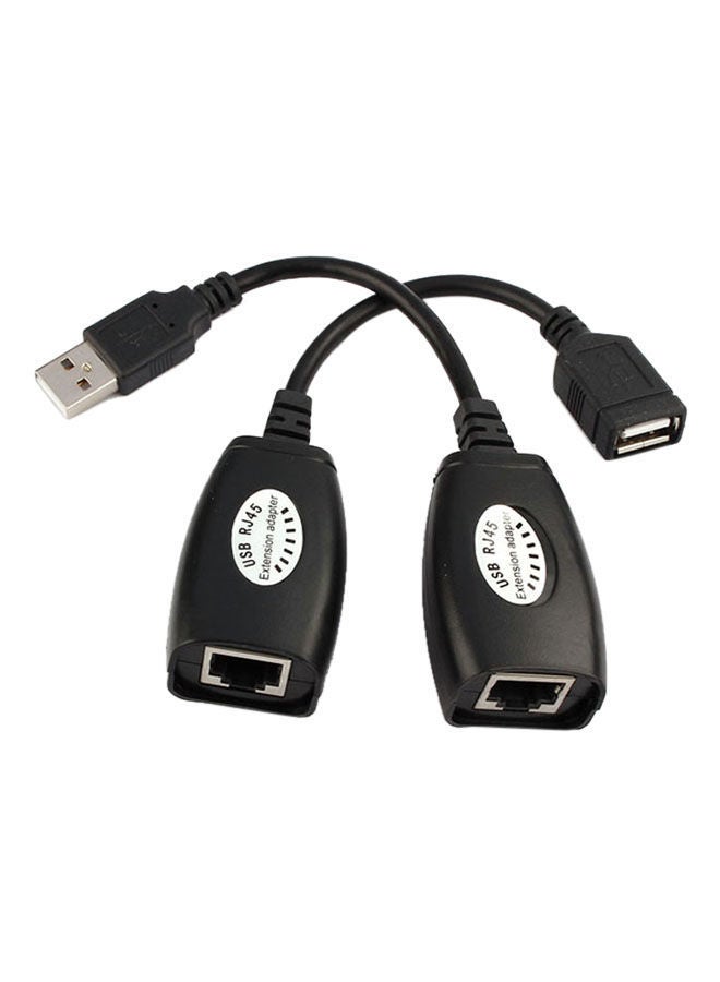 نيبمينينت محول تمديد Cat5 Rj45 بمنفذ USB يدعم مسافة تصل إلى 150 قدم أسود