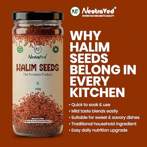 NeutraVed Haleem Seeds 150g Jar | Asaliya Garden Cress Edible Halim Seeds for Eating | Nutritious Daily Food Ingredient | Immunity Booster Superfood - Image 5