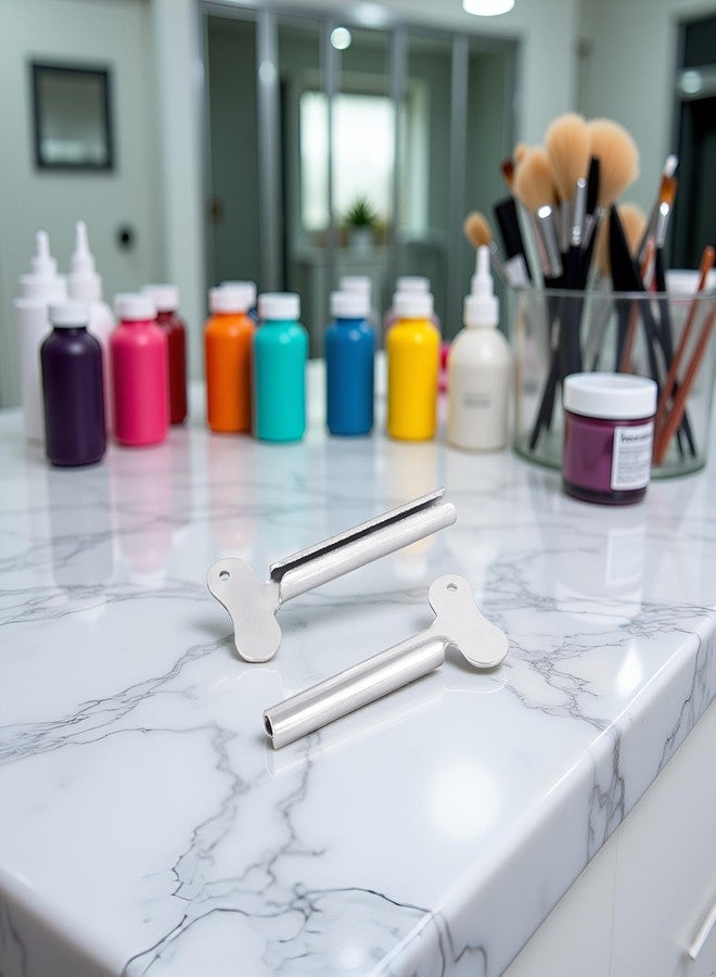 Myuiao 2 Pcs Tube Toothpaste Squeezer Keys Metal Hair Dye Color Key Roller Dispenser Tool Durable Processing for Paint, Cream, Cosmetic and Hair Dye - Image 3