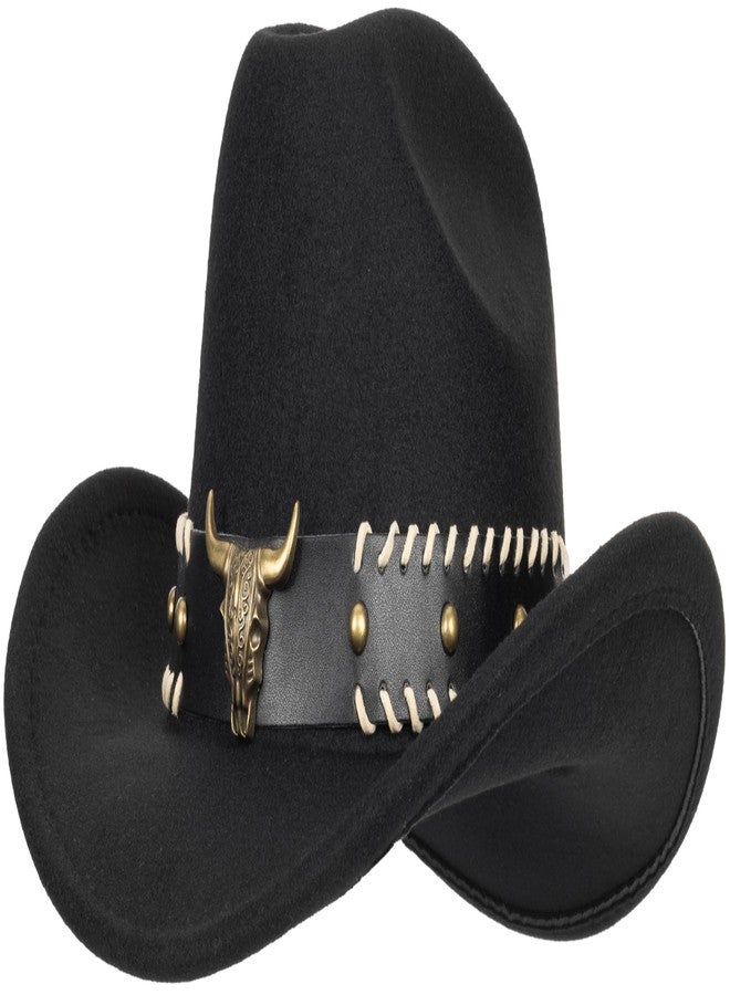 CXQRR Cowboy Hat for Boys Girls Western Felt Fedora Hat for Kids 3-6 Years - Image 2