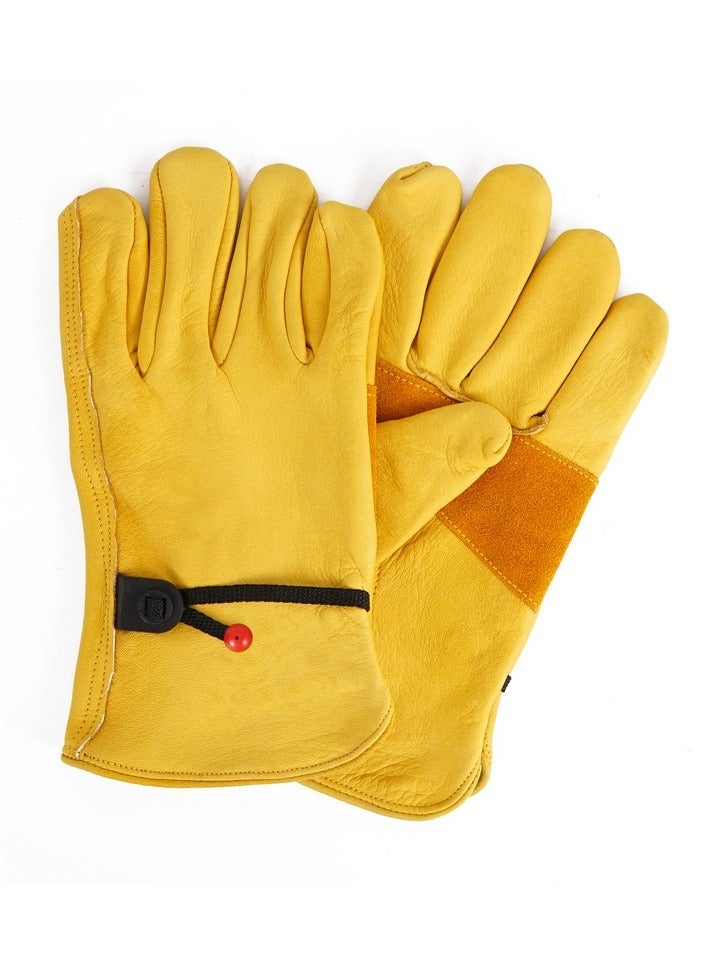 general Outdoor Camping BBQ Heat-Resistant Gloves Top-Grain Leather Thickened Anti-Slip Wear-Resistant Protective Gloves - Image 2