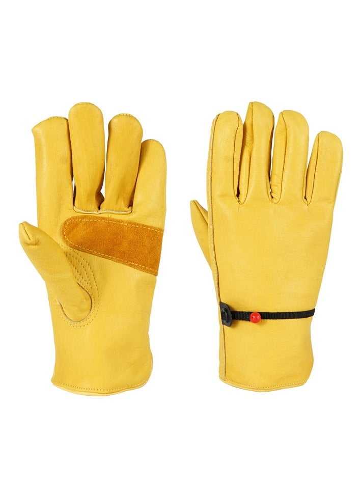 general Outdoor Camping BBQ Heat-Resistant Gloves Top-Grain Leather Thickened Anti-Slip Wear-Resistant Protective Gloves - Image 1