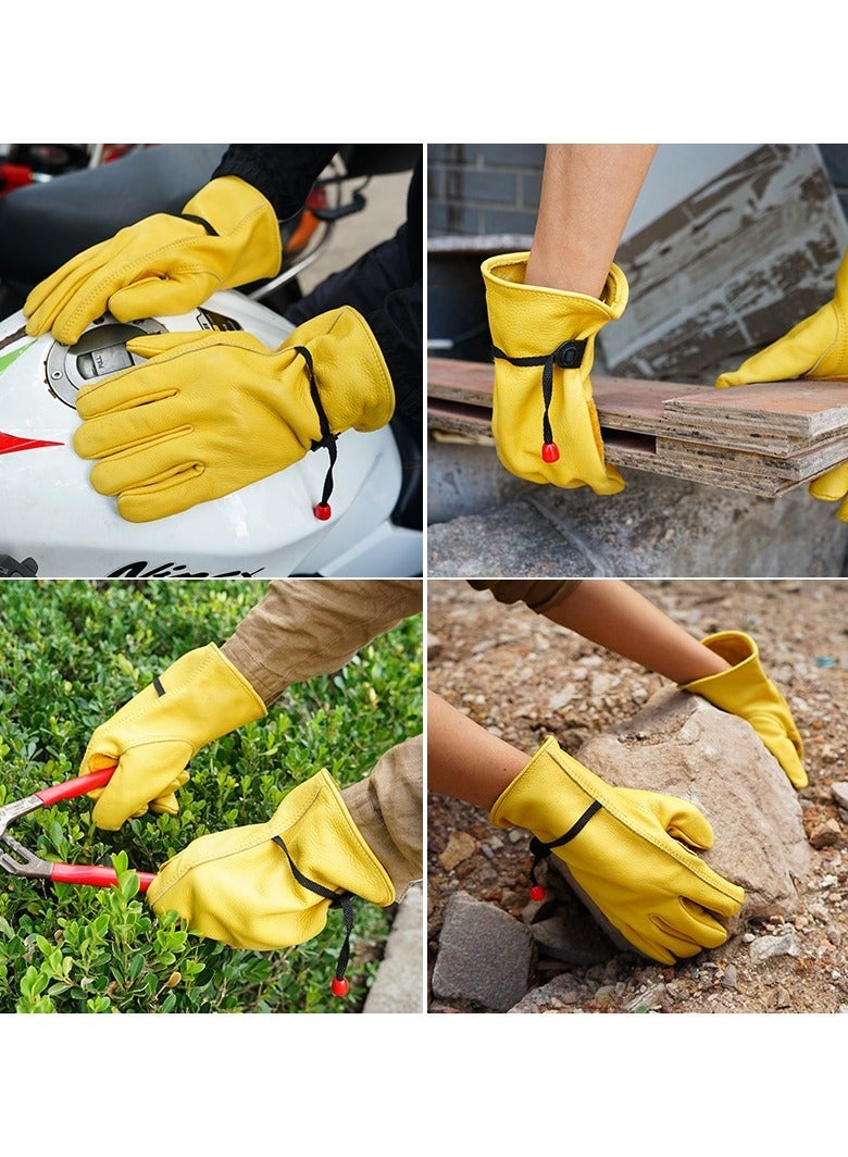 general Outdoor Camping BBQ Heat-Resistant Gloves Top-Grain Leather Thickened Anti-Slip Wear-Resistant Protective Gloves - Image 3