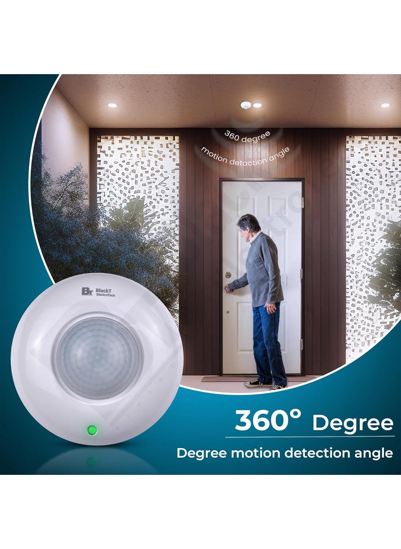 BlackT ElectroTech Blackt Electrotech2 Pic PackBlackt Electrotech 360 Degree Pir Motion Sensor With Light SensorEnergy Saving Motion Detector Switch With 18 Months WarrantyCeiling Mounted  - Image 3