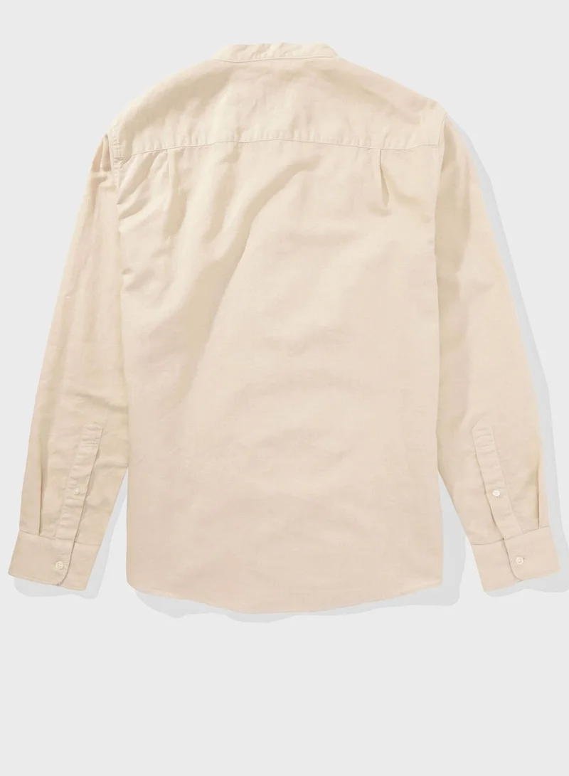 امريكان ايجل Essential Band Collar Regular Fit Button Up Shirt