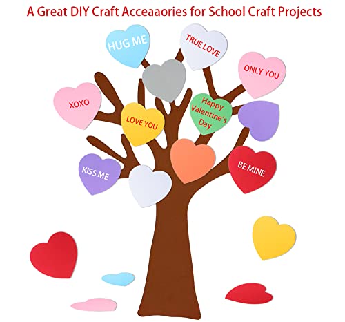 MixTeach 72 Pcs Heart Cutouts - 6 Inch Heart Shaped Cards - Assorted Color for Valentine's Day Craft, Kids Love & Peace School Projects - Image 4
