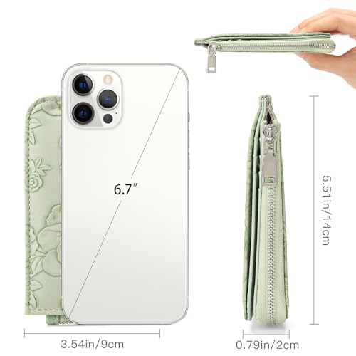 GAEKEAO Small Credit Card Holder Wallet for Women RFID Leather Slim Wristlet Keychain Wallets With Zipper Pocket - Image 4