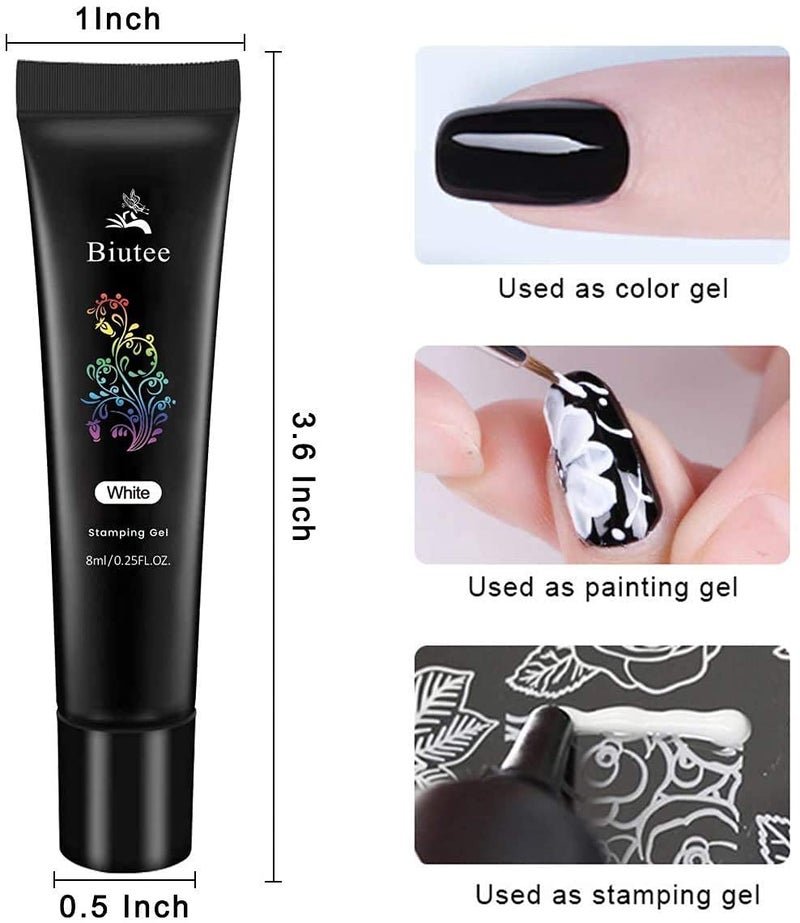 Biutee Nail Stamping Polish Pack of 12 Colors 8ML UV LED Gel Polish Special Polish Printed Nail Polish for Nail Stamping Plate - Image 3