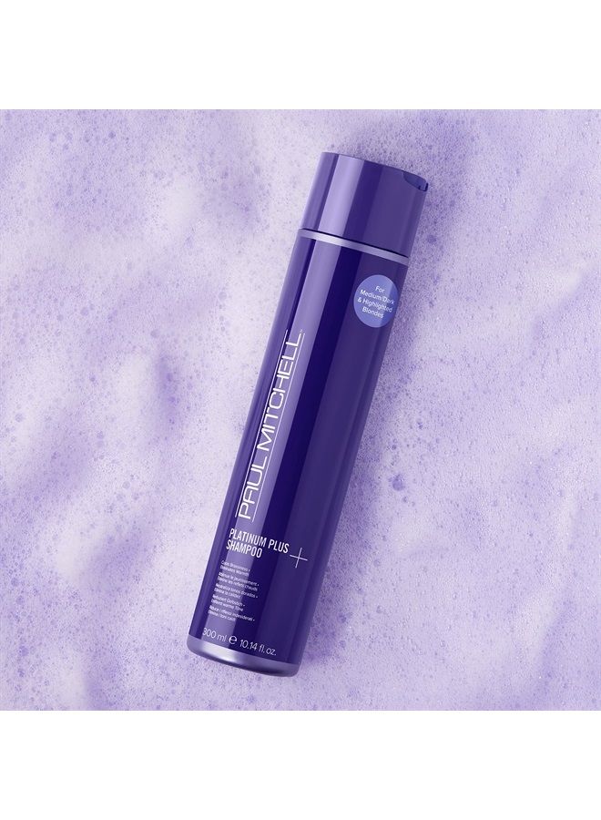Paul Mitchell Platinum Plus Purple Shampoo, Cools Brassiness, Eliminates Warmth, For Medium to Dark Blonde and Highlighted Hair, 10.14 fl. Oz. - Image 1