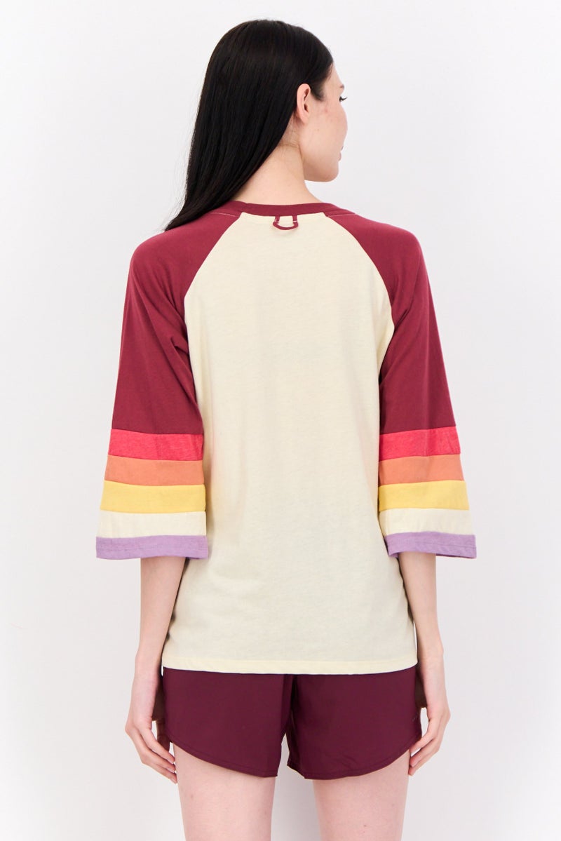 Feat Women Crew Neck 3/4th Sleeve Graphic Print T-Shirts, Multicolor - Image 3