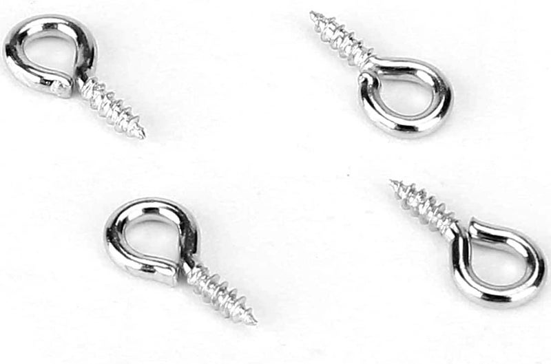 DIY Crafts DIY Crafts 40x, Bright Silver, Small Screw Eye Pins, 4 x 8mm Eye Pin Hooks, Eyelets Screw Threaded Clasps Hooks for Doing Art DIY, Mini Metal Hoop Pe (40x, Bright Silver)  - Image 5