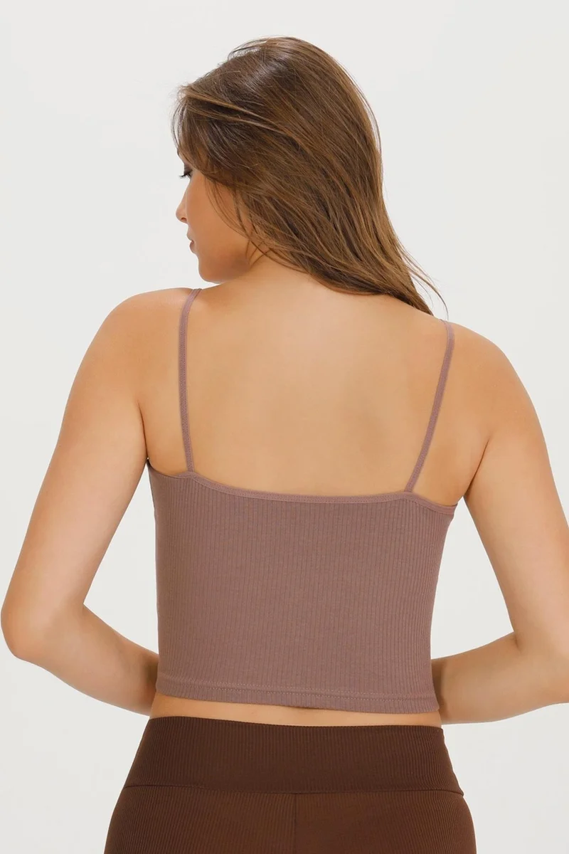 Sensu Women's Corduroy Rope Strap Crop Bustier - CROP120