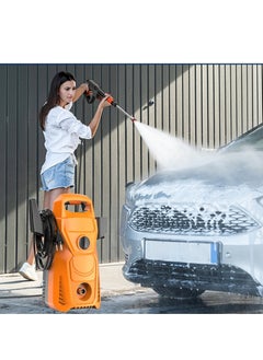 Generic 3000 Watt 135 Bar Electric High Pressure Home Car Wash Machine, 10 Meters Hose with Accessories, Compact Design, Pressure Washer for Car & Home-Orange Color  - Image 2