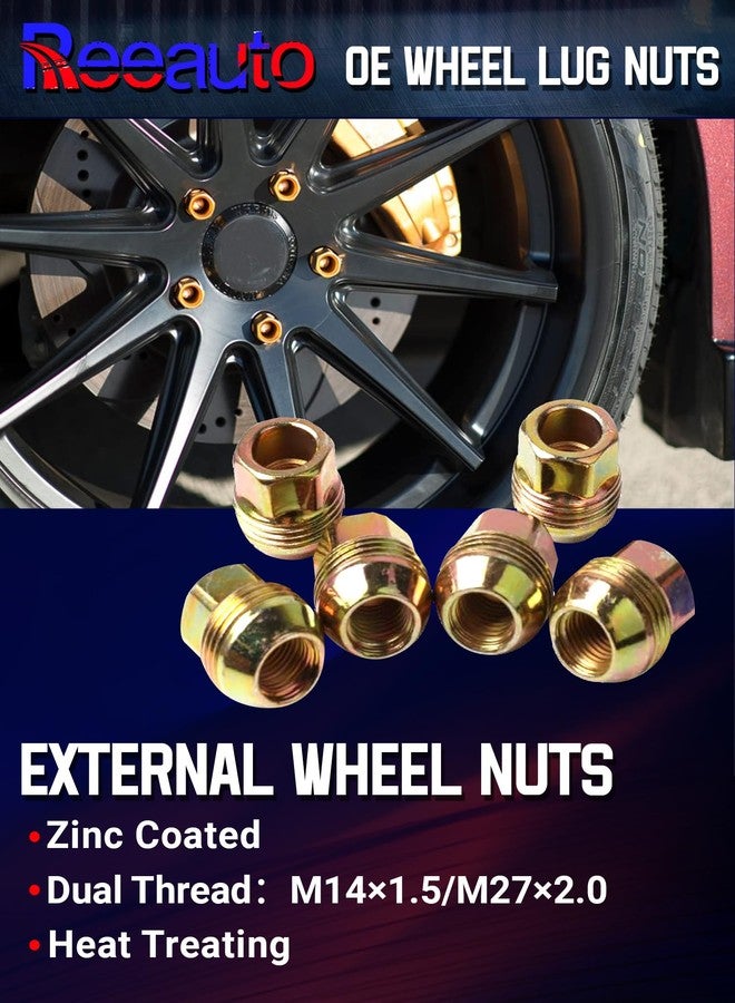 Reeauto Set of 24, M14x1.5 OEM Factory Wheel Lug Nuts Replacement for Sliverado Sierra 1500 Yukon Avalanche Suburban Express 1500 C1500 K1500 Escalade Traverse Yukon 14mmx1.5 Studs with 6 Lug or 5 Lug Wheel - Image 5