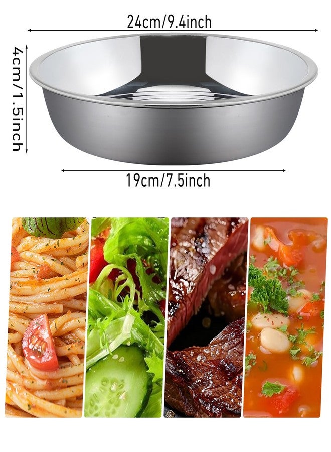Enjamyo 304 Stainless Steel Round Plates,Dinner Plates Dish,9 Inch Metal Camping Plates for BBQ,Snack,Salad,Appetizer,Fruit,Cookies,Pack of 6 - Image 2
