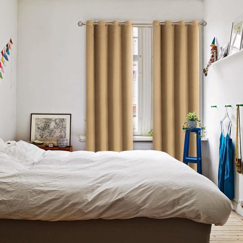 BGment الستائر التعتيم في غرفة المعيشة - الغرفة المعزولة الحرارية الغامق الستائر الغامق لغرفة النوم 2 لوحات من 52 × 84 بوصة khaki - Image 2