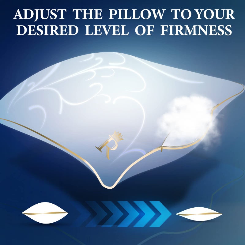Royal Therapy Pillows Standard Size Set of 2 (20x26 in), Alternative Goose Down Pillows, Adjustable Standard Pillow, All Sleepers, Side Sleeper Pillow - Image 4