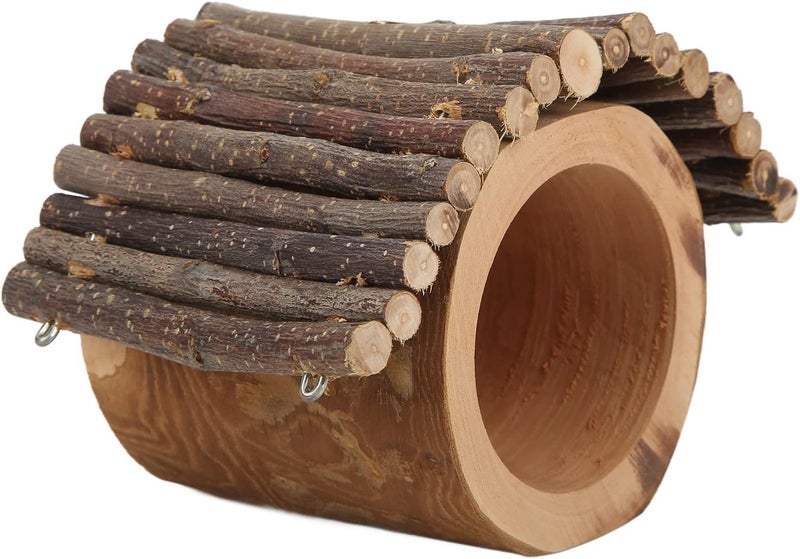 Zerodis Wooden Hamster Tree Tunnel, Applewood Small Pet Hideout, Natural Wood Shelter for Ferrets, Gerbils, Small Animals - Image 2