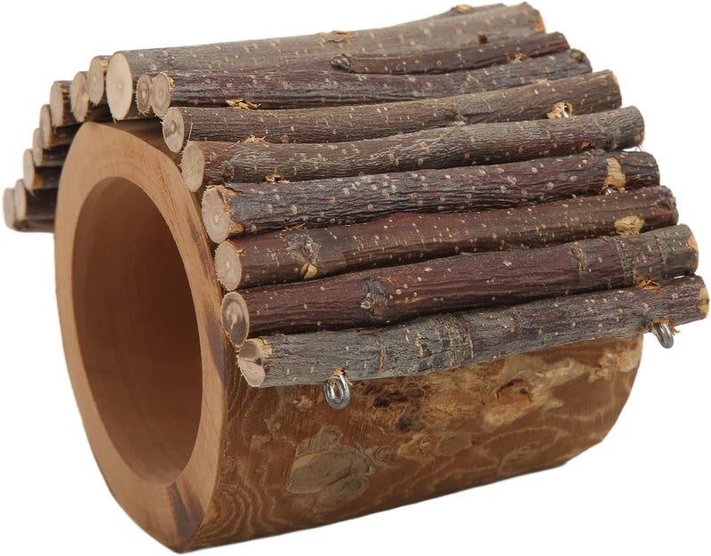 Zerodis Wooden Hamster Tree Tunnel, Applewood Small Pet Hideout, Natural Wood Shelter for Ferrets, Gerbils, Small Animals - Image 4