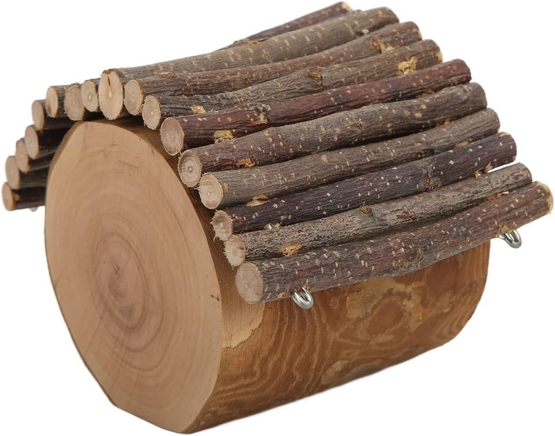 Zerodis Wooden Hamster Tree Tunnel, Applewood Small Pet Hideout, Natural Wood Shelter for Ferrets, Gerbils, Small Animals - Image 3