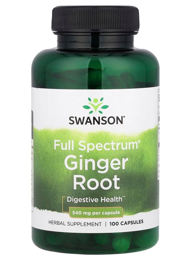 SWANSON Full Spectrum® Ginger Root 1080 mg 100 Capsules (540 mg per Capsule)