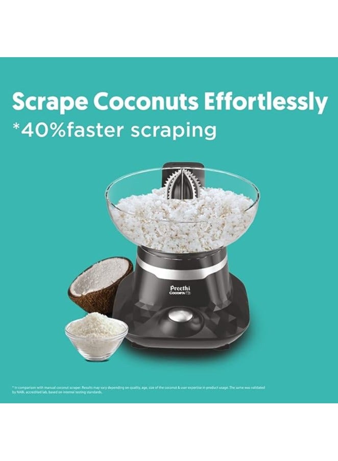Preethi Cocosta Kp001 Coconut Scraper&Citrus Juicer,100% Safe Dual Protection Scraper With Safety Switch&Silicon Cap, Spillage Free Collection Bowl,100 Watt  - Image 3