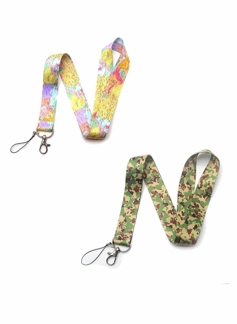 Excefore Cool Lanyard, Cute Neck Lanyard Key, Wallet, ID Holder Premium Soft Silk Strap Ladies Lanyard Men's Key 2Pcs - Image 1