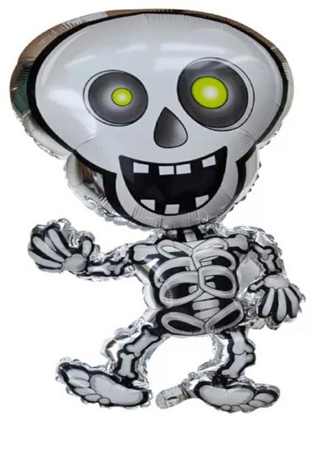 Fun Affairs Halloween Theme Prop Foil Balloons, Skeletons Spooky Ghost Skull Balloon for Party Decorations Indoor and Outdoor, 2 Pc, Silver - Image 2