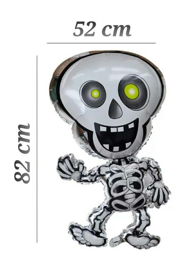 Fun Affairs Halloween Theme Prop Foil Balloons, Skeletons Spooky Ghost Skull Balloon for Party Decorations Indoor and Outdoor, 2 Pc, Silver - Image 3