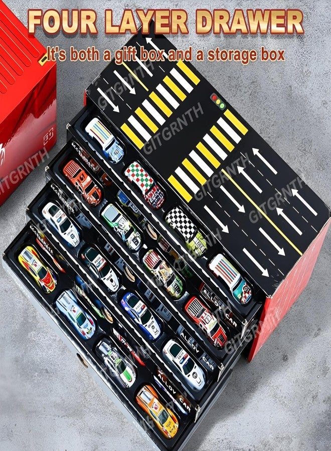 GITGRNTH 48 Pcs Pull Back Car Set for 3+ Kids, Container Storage Box - Learning & Educational Stuffers Mini Cars, Tay Car Set, Racing Pattern | Perfect for Kids, Children, Boys & Girls - Image 4