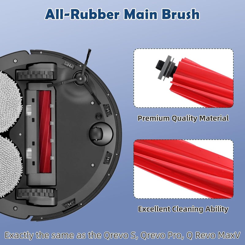 Spofan QrevoS Accessories Replacement for Roborock Q Revo S, Qrevo Pro Set, Qrevo Plus Vacuum Robot, 1 Main Brush, 4 Side Brushes, 2 HEPA Filters, 4 Wipes, 6 Dust Bags, 1 Cleaning Brush - Image 3