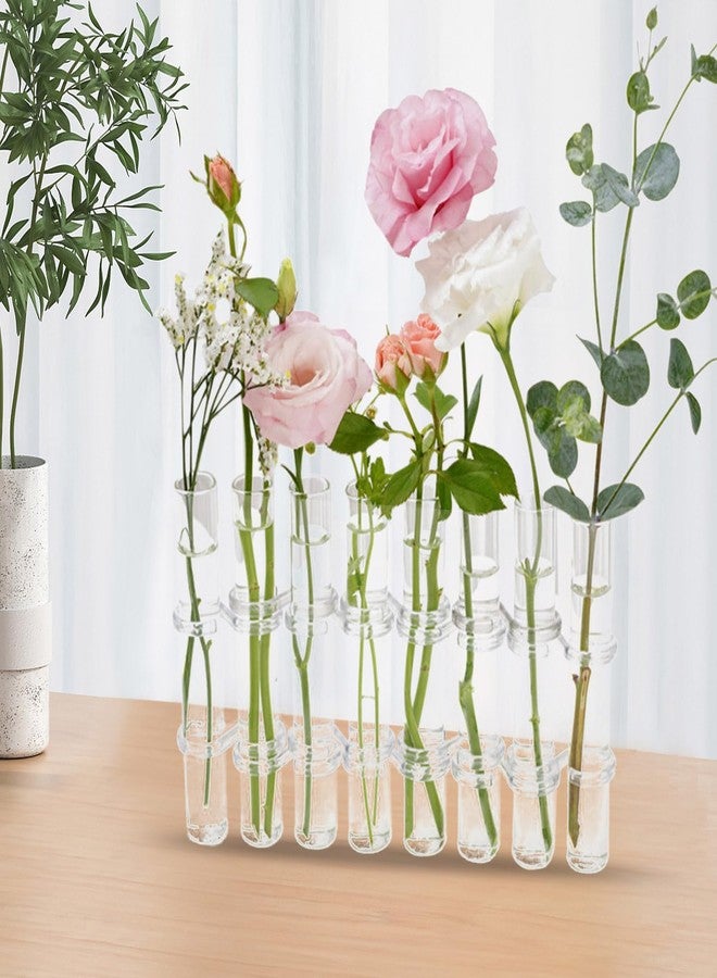 DUZFOREI مجموعة DUZFOREI من 8 قطع من مزهريات أنابيب الاختبار، مزهريات زجاجية مزخرفة للزهور، مزهريات زهور مفصلية، أنابيب اختبار مفصلية للبراعم، مزهريات، محطة تكاثر، حامل نباتات، أنابيب لتزيين المنزل والشرفة وحفلات الزفاف - Image 5