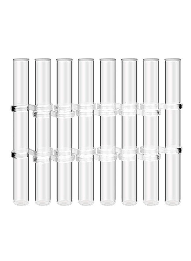 DUZFOREI مجموعة DUZFOREI من 8 قطع من مزهريات أنابيب الاختبار، مزهريات زجاجية مزخرفة للزهور، مزهريات زهور مفصلية، أنابيب اختبار مفصلية للبراعم، مزهريات، محطة تكاثر، حامل نباتات، أنابيب لتزيين المنزل والشرفة وحفلات الزفاف - Image 1