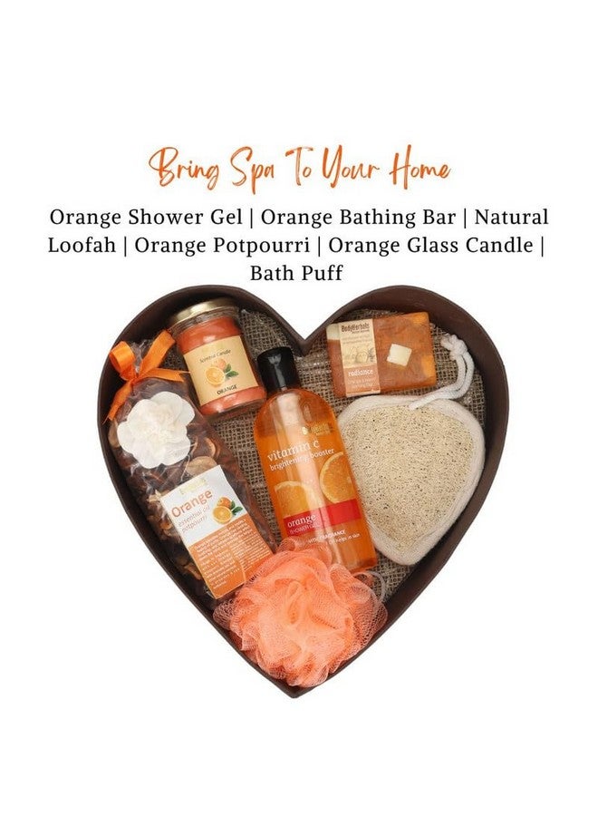 BodyHerbals Orange Surprise Bath & Body Care Gift Set For Women And Men| Skin Care Gift Kit & Spa Accessories | Gift Box Hamper For Couple| 6 Pcs| Luxury Gift For Birthdays, Anniversaries, Christmas And Special Celebrations| 100 % Vegan - Image 2