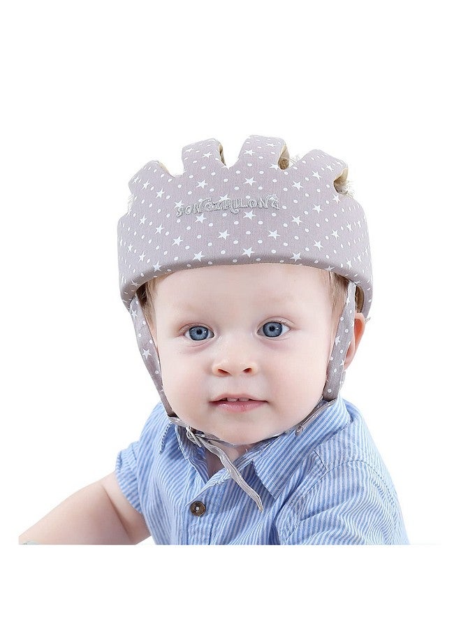 ESUPPORT Baby Adjustable Helmet Kid Soft Cushion Harnesses Cap Toddler Infant Hat When Learning To Crawl Walk Play (Star Grey) - Image 1