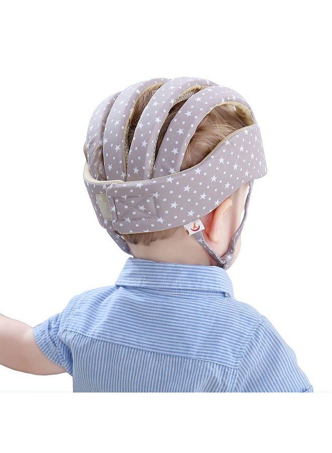ESUPPORT Baby Adjustable Helmet Kid Soft Cushion Harnesses Cap Toddler Infant Hat When Learning To Crawl Walk Play (Star Grey) - Image 2