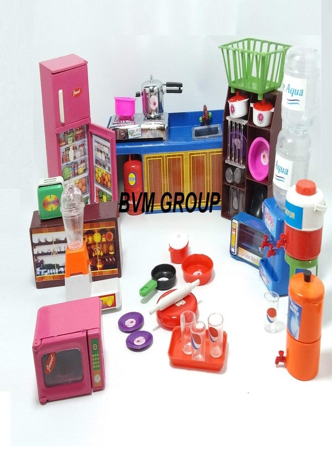 مجموعة أدوات مطبخ هندية حديثة صغيرة من BVM GROUP، 48 قطعة، مصنوعة من البلاستيك غير السام، ألعاب مطبخ رائعة للبنات (مجموعة المطبخ التي يعشقها الأطفال)، لعبة داخلية، مثالية كهدية أو هدية تذكارية. - Image 2