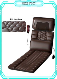 EzzySo Full Body Massage Mat With Neck Pressure Waist Hot Compress PU Leather Foldable Full Body Massage Mat Body Heating Massage Pad With Pillow Neck Shoulder Back Calf Leg Muscle Relax Suitable For Home Office Car  - Image 1