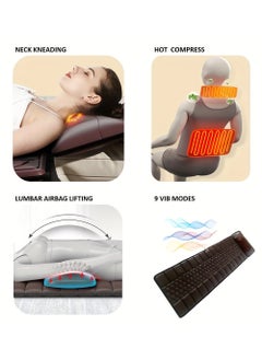 EzzySo Full Body Massage Mat With Neck Pressure Waist Hot Compress PU Leather Foldable Full Body Massage Mat Body Heating Massage Pad With Pillow Neck Shoulder Back Calf Leg Muscle Relax Suitable For Home Office Car  - Image 2