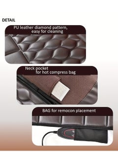 EzzySo Full Body Massage Mat With Neck Pressure Waist Hot Compress PU Leather Foldable Full Body Massage Mat Body Heating Massage Pad With Pillow Neck Shoulder Back Calf Leg Muscle Relax Suitable For Home Office Car  - Image 3