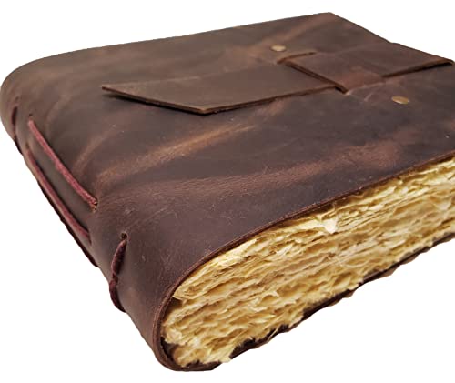 Rustic Ridge Leather Small Vintage Leather Photo Album with Buckle Closure - Scrapbook Style Pages, Gift Box Included - Holds 100 4x6 or 5x7 Photos - Coffee Table Album, Memory Book - Image 1