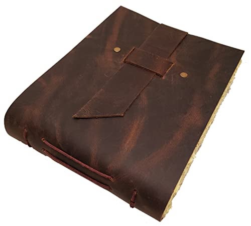 Rustic Ridge Leather Small Vintage Leather Photo Album with Buckle Closure - Scrapbook Style Pages, Gift Box Included - Holds 100 4x6 or 5x7 Photos - Coffee Table Album, Memory Book - Image 4