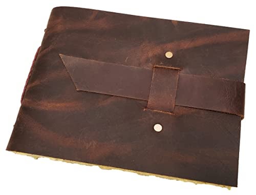 Rustic Ridge Leather Small Vintage Leather Photo Album with Buckle Closure - Scrapbook Style Pages, Gift Box Included - Holds 100 4x6 or 5x7 Photos - Coffee Table Album, Memory Book - Image 3