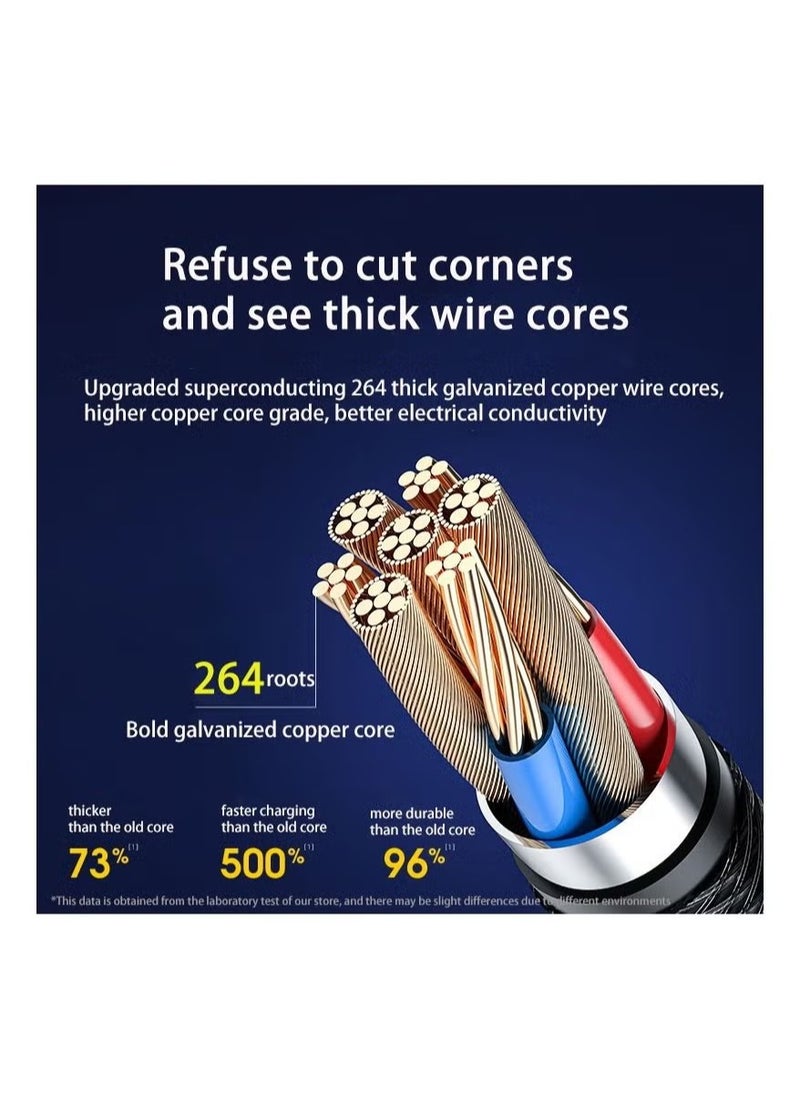 Generic 3-in-1 fast charging cable type-c Micro USB port 1.2m universal short charger cable 5A fast data synchronous charging  - Image 3