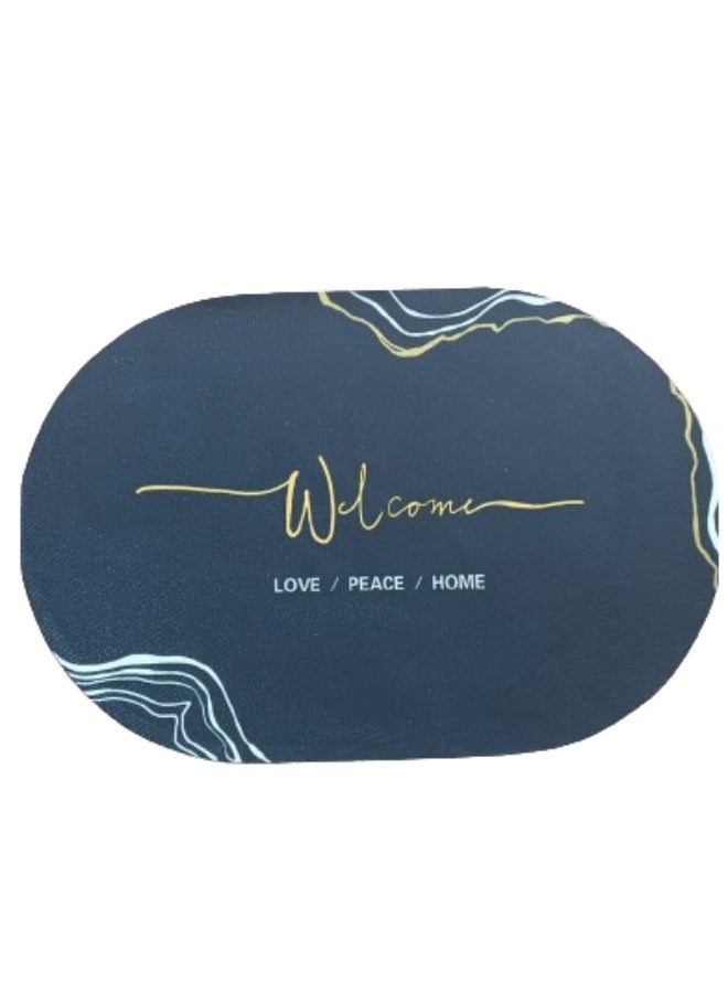 Super absorbent, quick drying and anti-slip floor mat, oval design for bathroom - Image 2